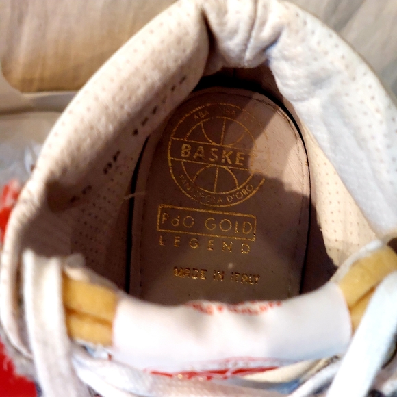 Pantofola d'Oro white & grey hi-top sneaker w sherpa trim, sz 40, EUC - Picture 10 of 16